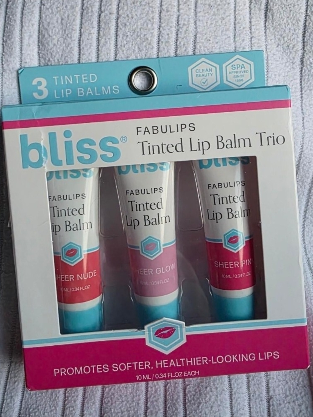 Bliss Fabulips Tinted Lip Balm Trio — Nude, Glow, Pink